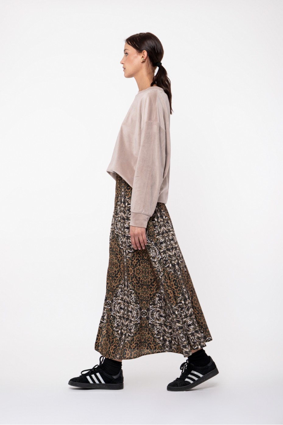 LONG WRAP SKIRT ANIMAL PRINT