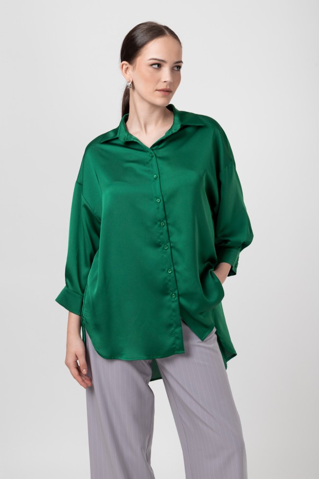 ΠΟΥΚΑΜΙΣΟ ΣΑΤΕΝ OVERSIZED ZOE BLACK