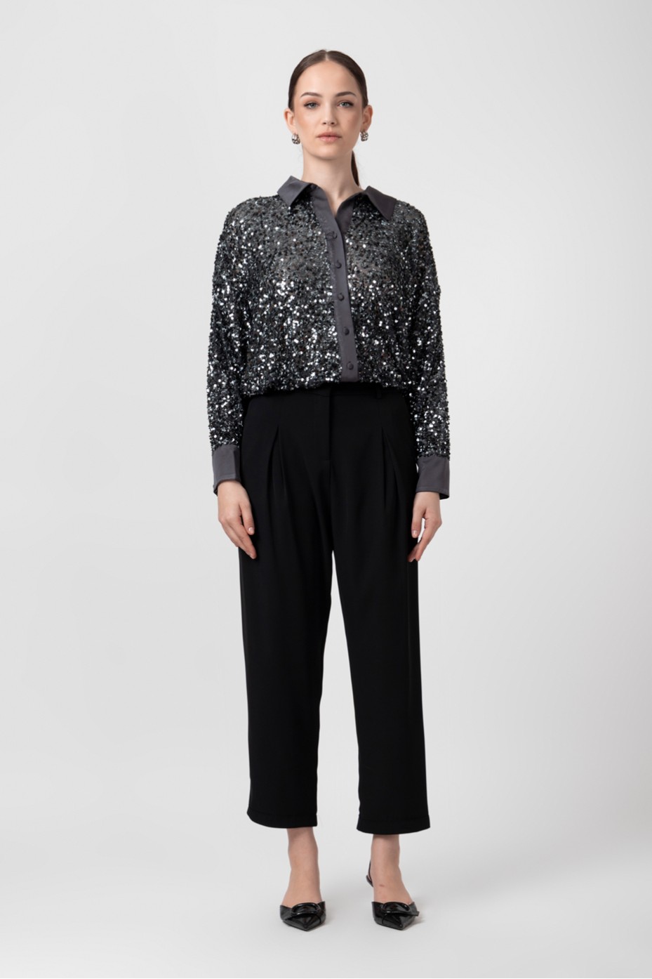 LONG SLEEVE SEQUIN SHIRT