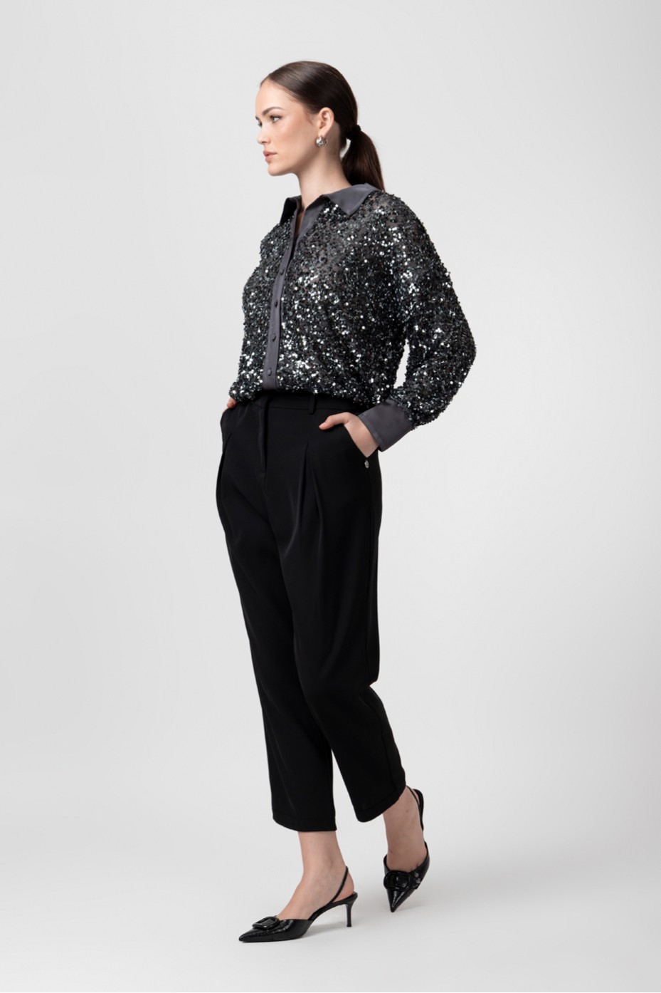 LONG SLEEVE SEQUIN SHIRT