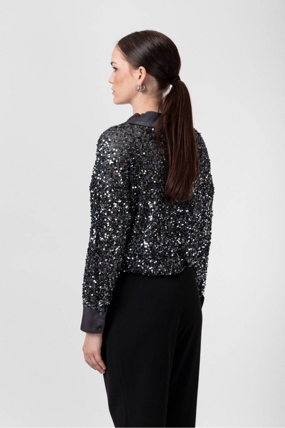 LONG SLEEVE SEQUIN SHIRT