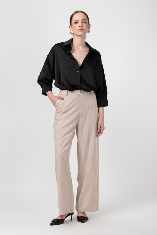ΠΟΥΚΑΜΙΣΟ ΣΑΤΕΝ OVERSIZED ZOE BLACK