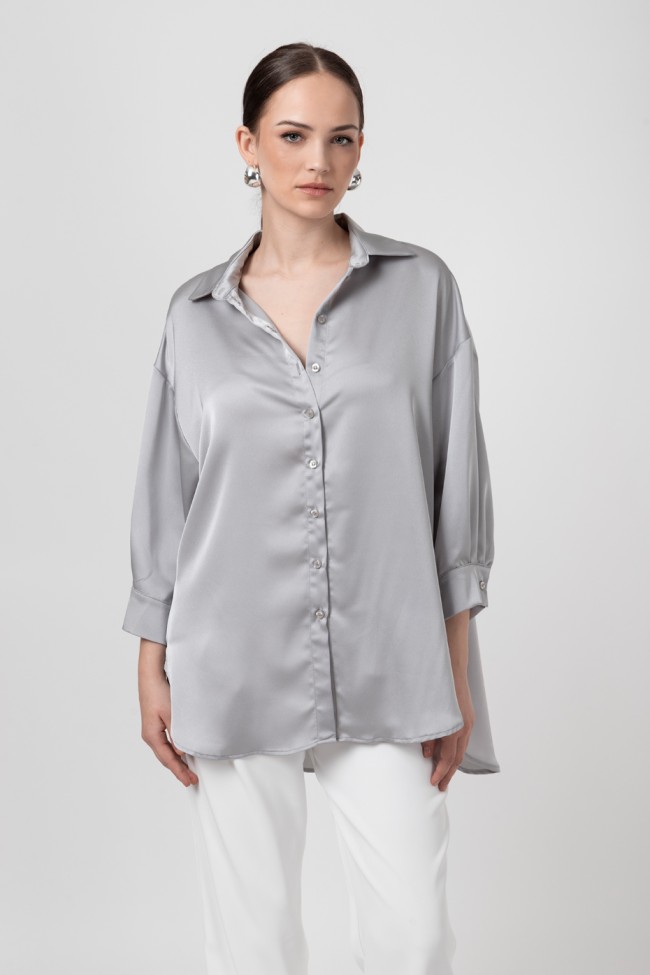 ΠΟΥΚΑΜΙΣΟ ΣΑΤΕΝ OVERSIZED ZOE BLACK