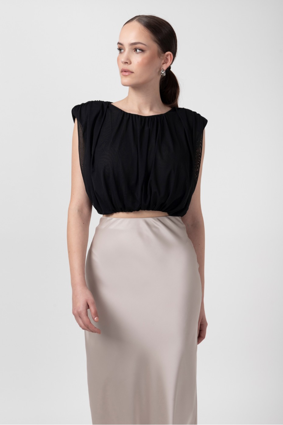 MIDI SATIN SKIRT