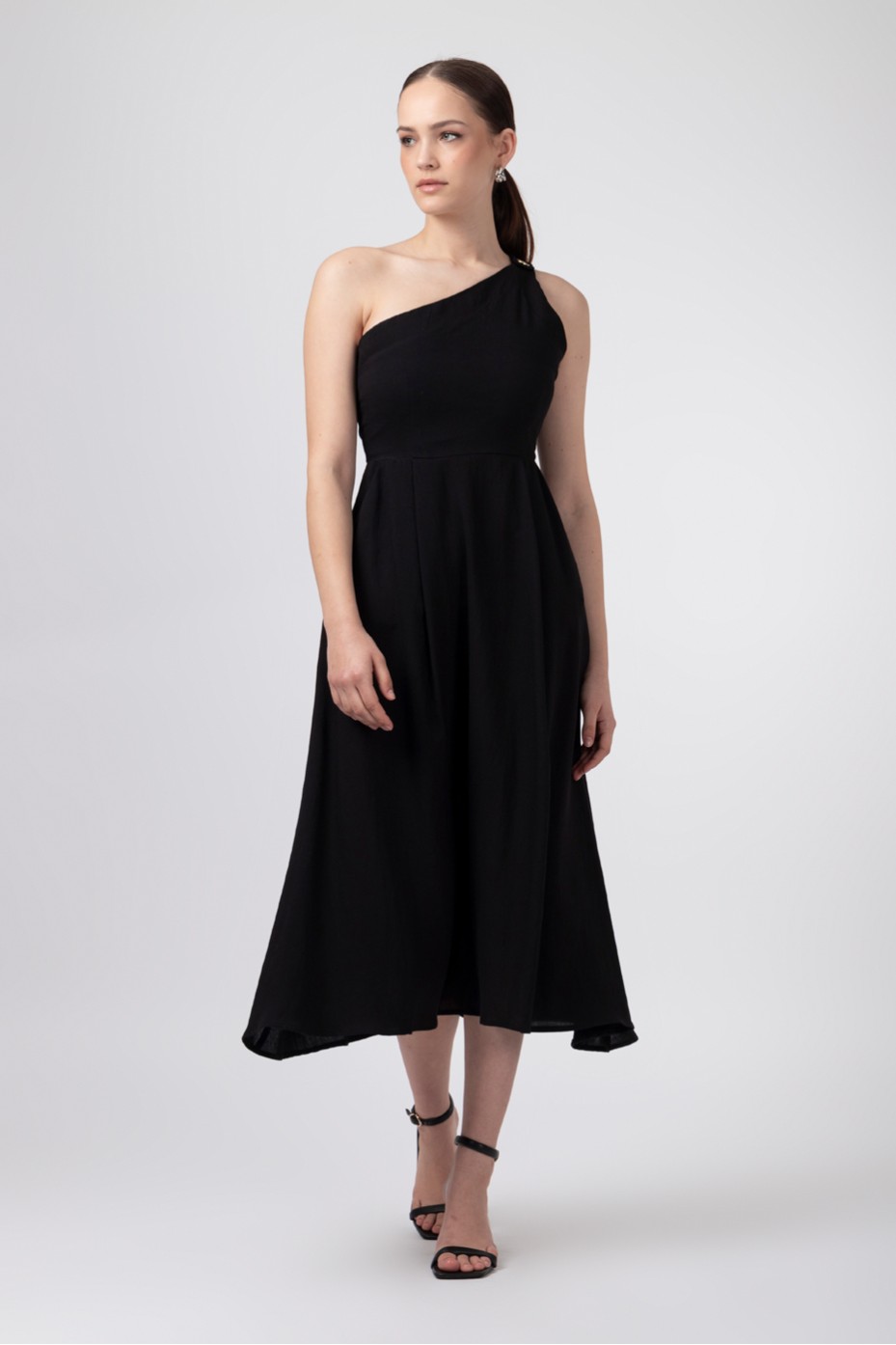 ONE SHOULDER DRESS ZOE BLACK