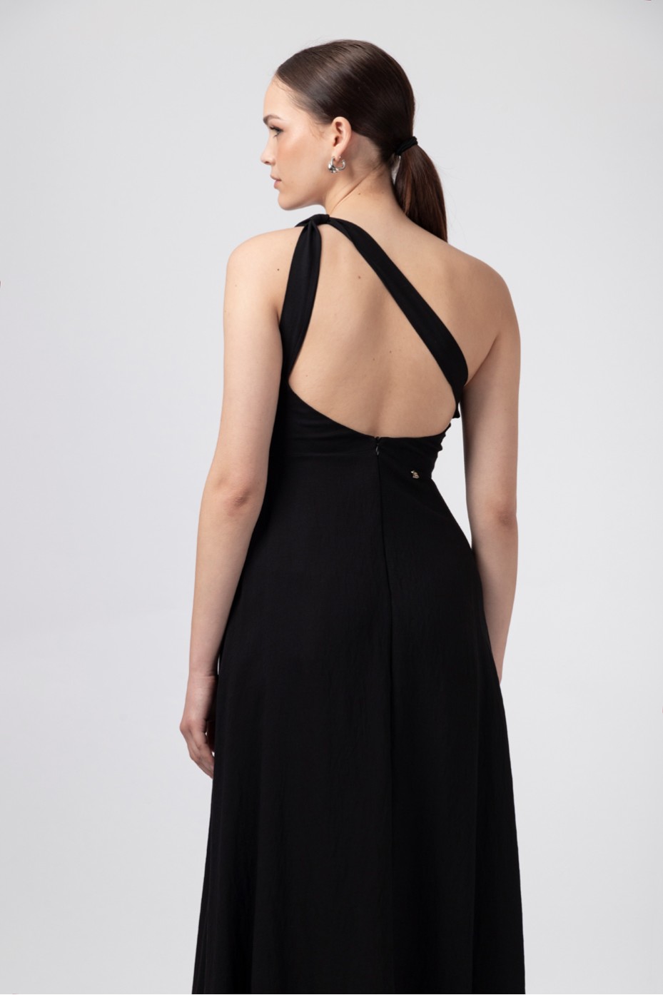 ONE SHOULDER DRESS ZOE BLACK