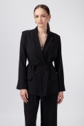 DOUBLE-BREASTED BLAZER WITH BELT