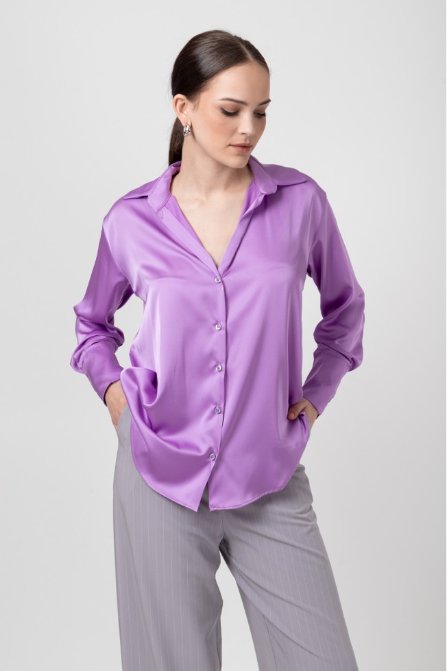 LONG SLEEVE SATIN SHIRT