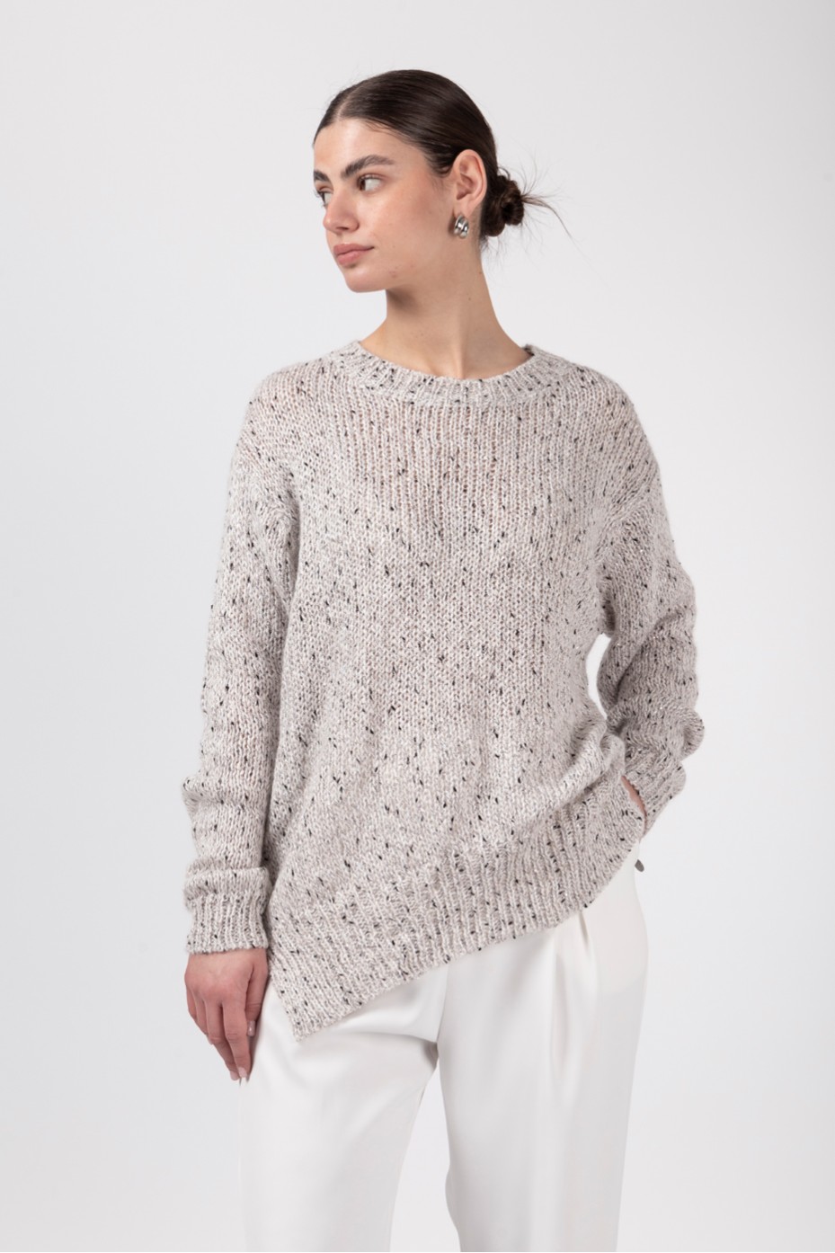 KNIT BLOUSE TWO TONE WITH LUREX