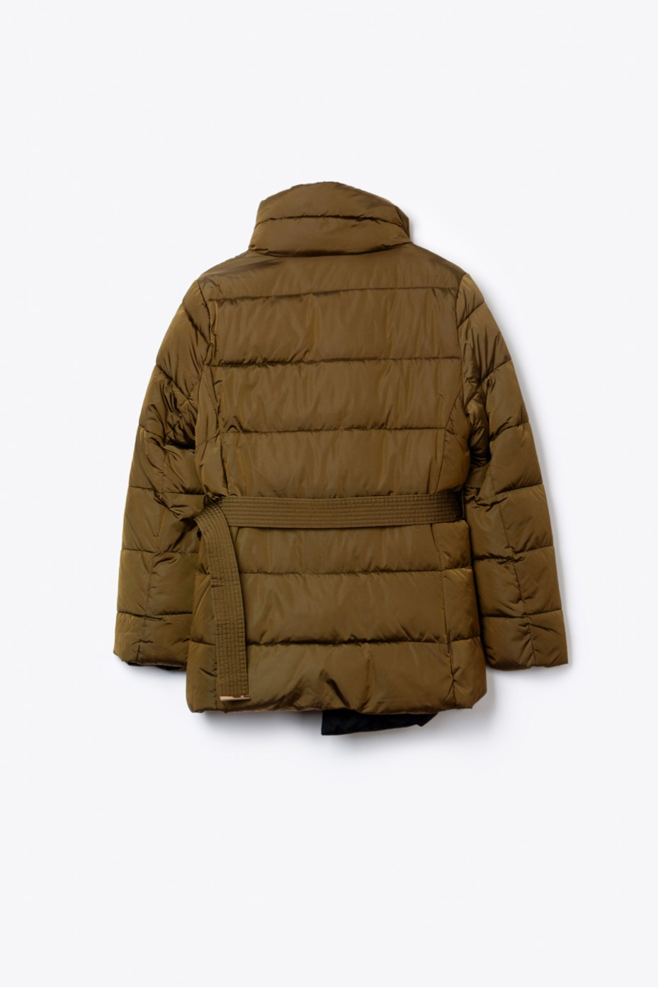 SHORT PUFFER JACKET WITH BELT