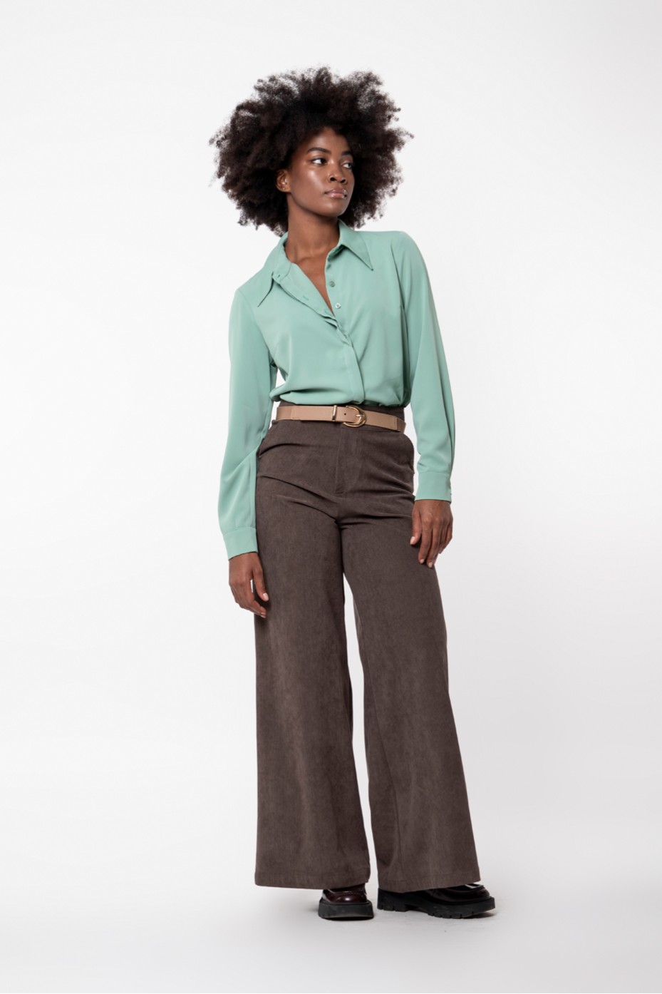 HIGH WAIST CORDUROY PANTS