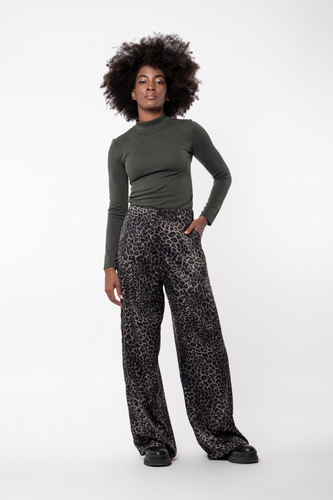 SATIN TROUSERS ANIMAL PRINT