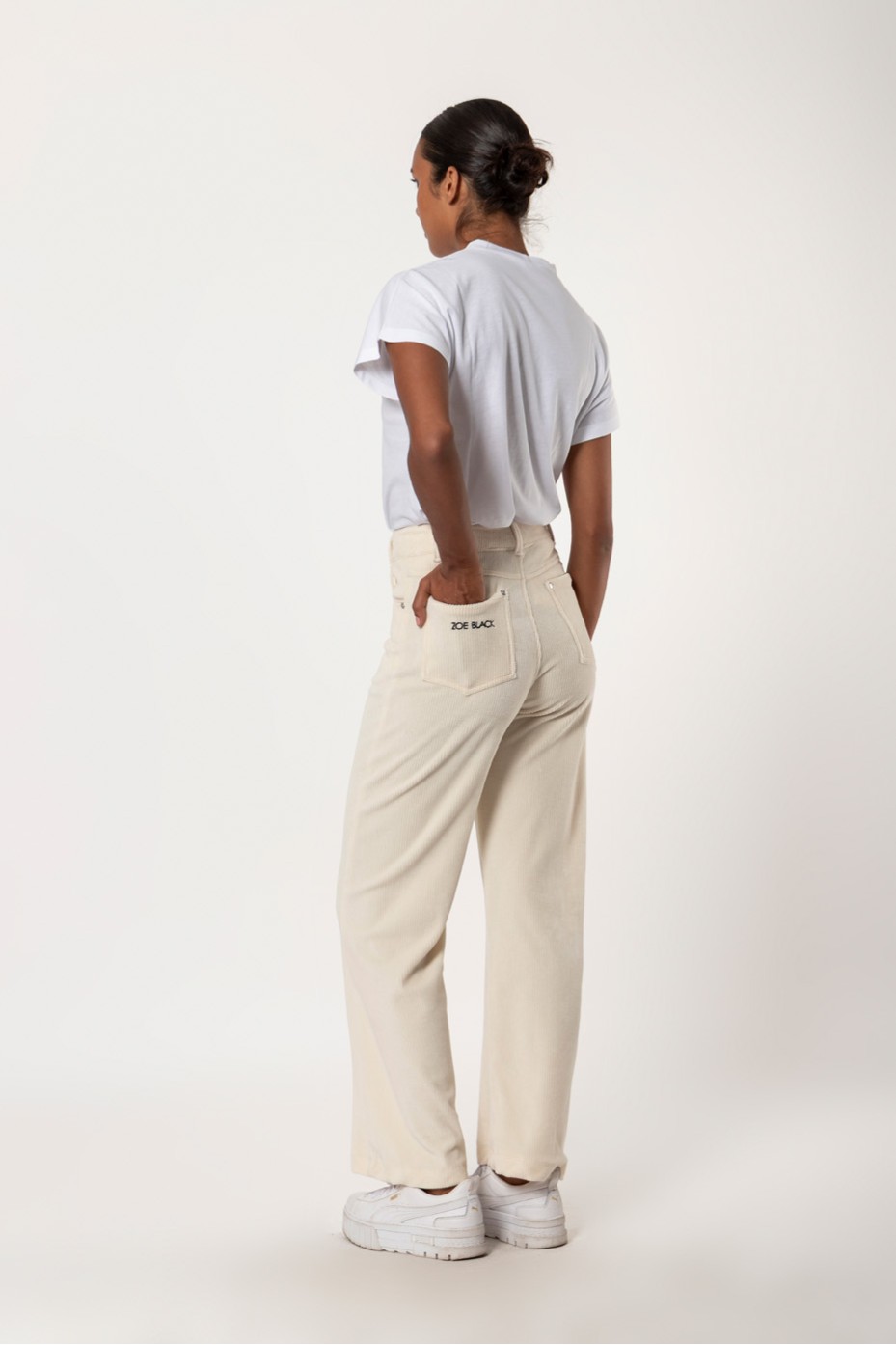 EMBROIDERED RIB PANTS