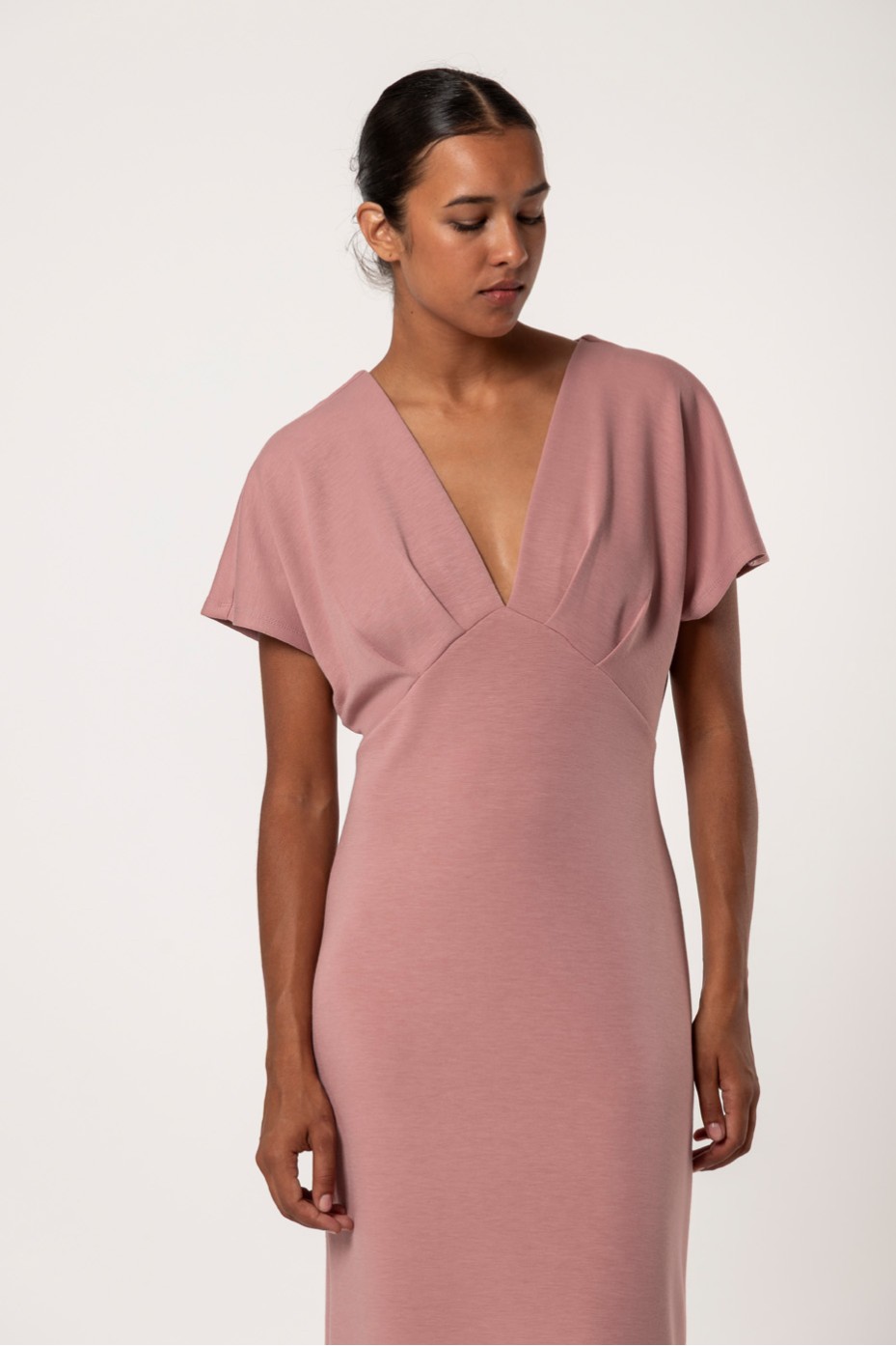 SHORT SLEEVE MIDI DRESS