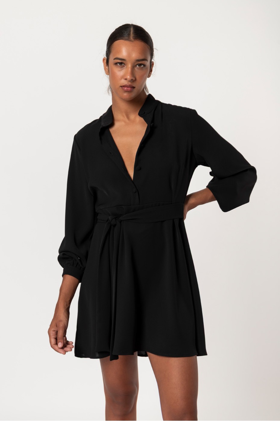 MINI BUTTON UP DRESS