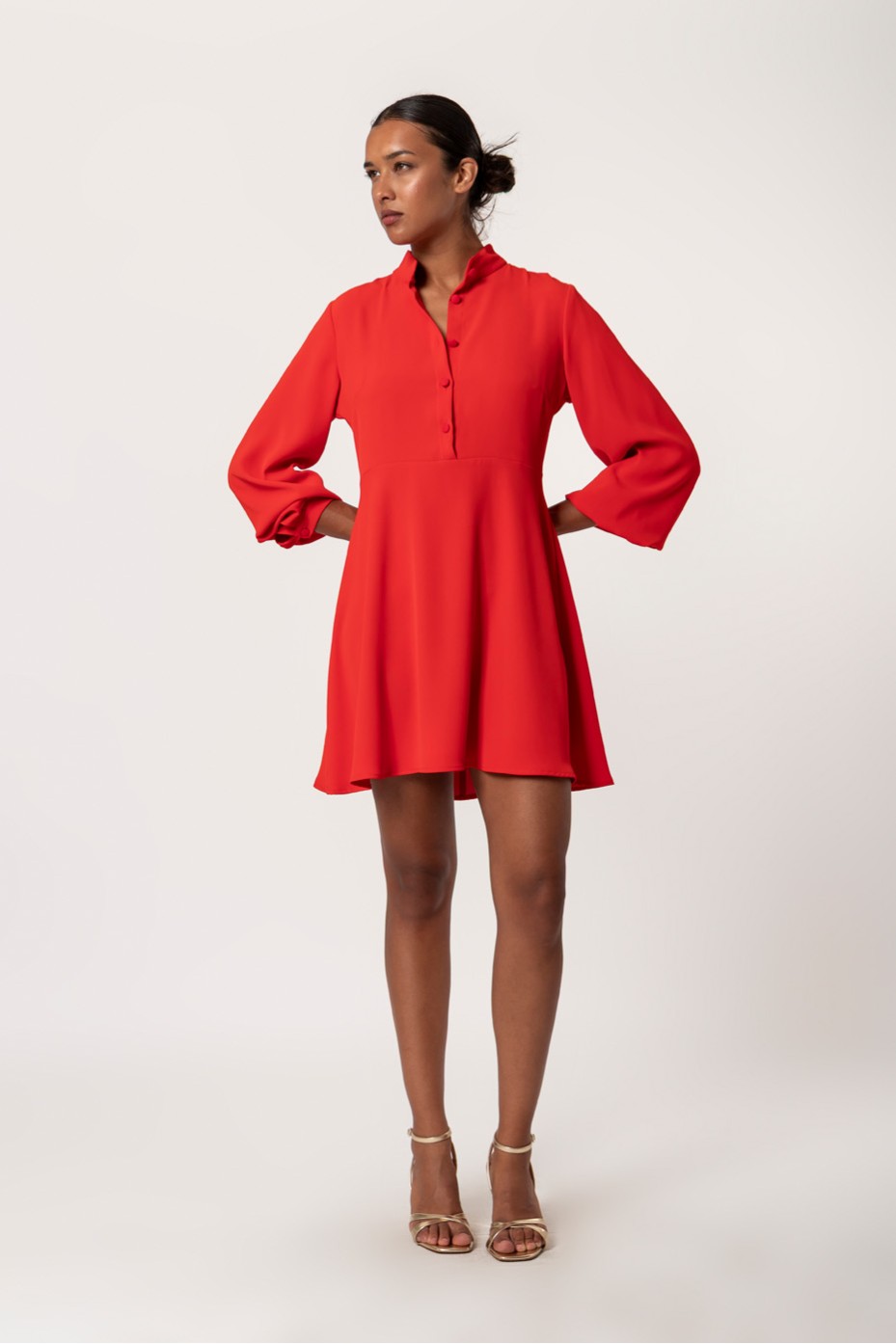 MINI BUTTON UP DRESS