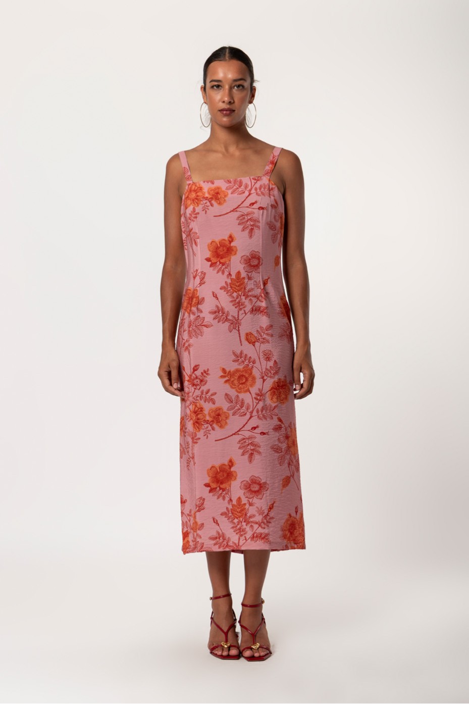 PRINTED MIDI DRESS