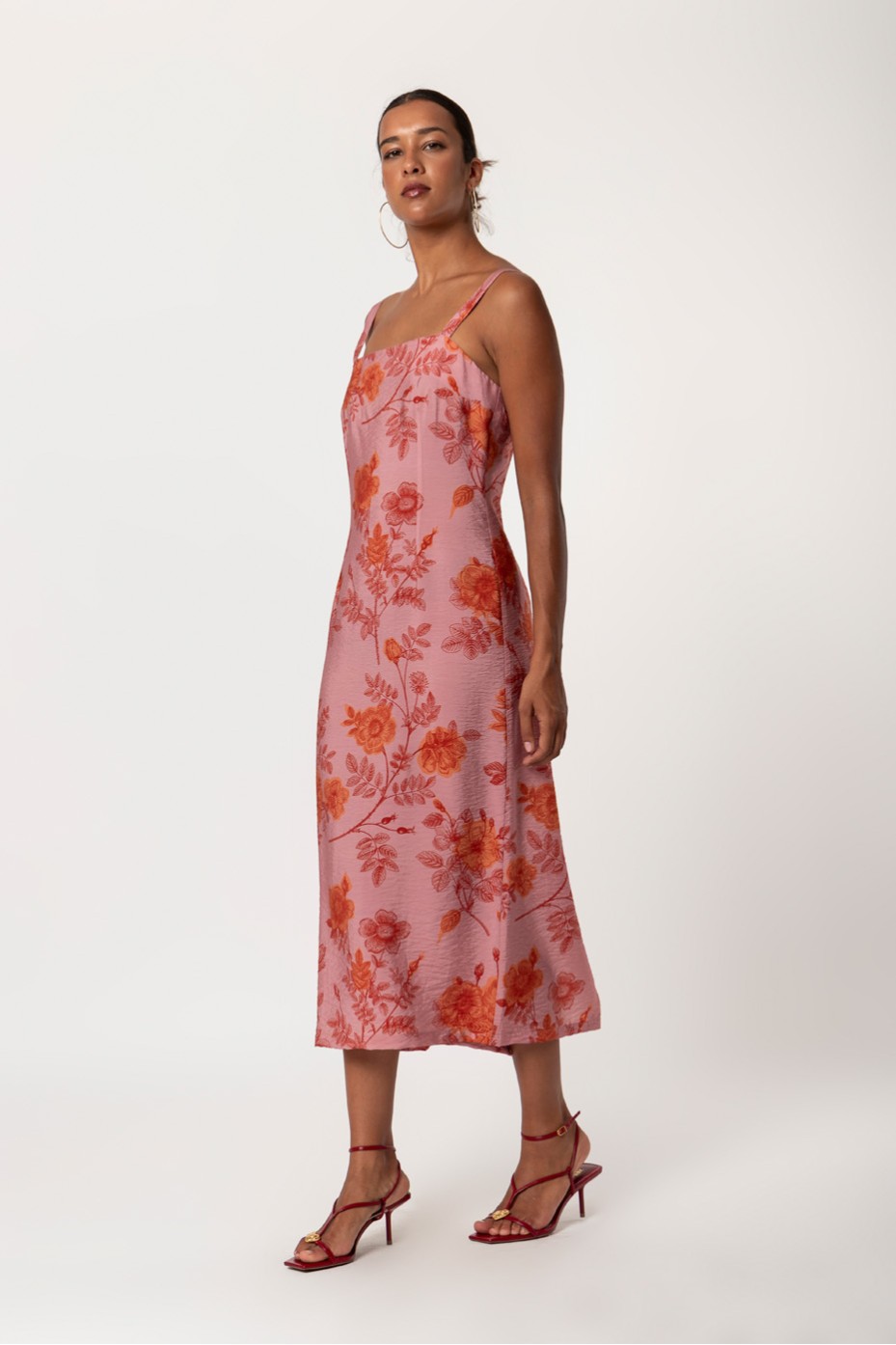 PRINTED MIDI DRESS