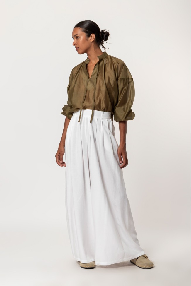 SEE-THROUGH V-NECK BLOUSE