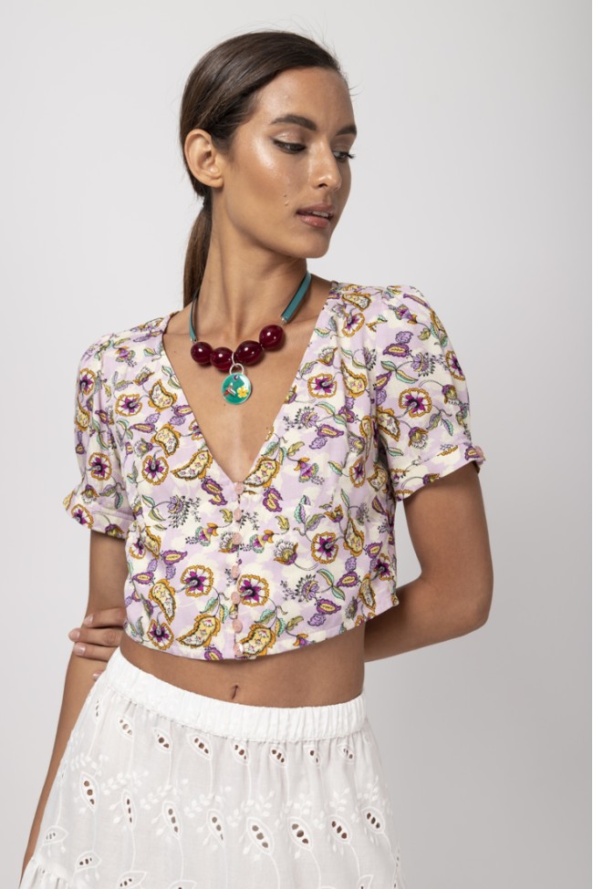 CROP TOP ΦΛΟΡΑΛ