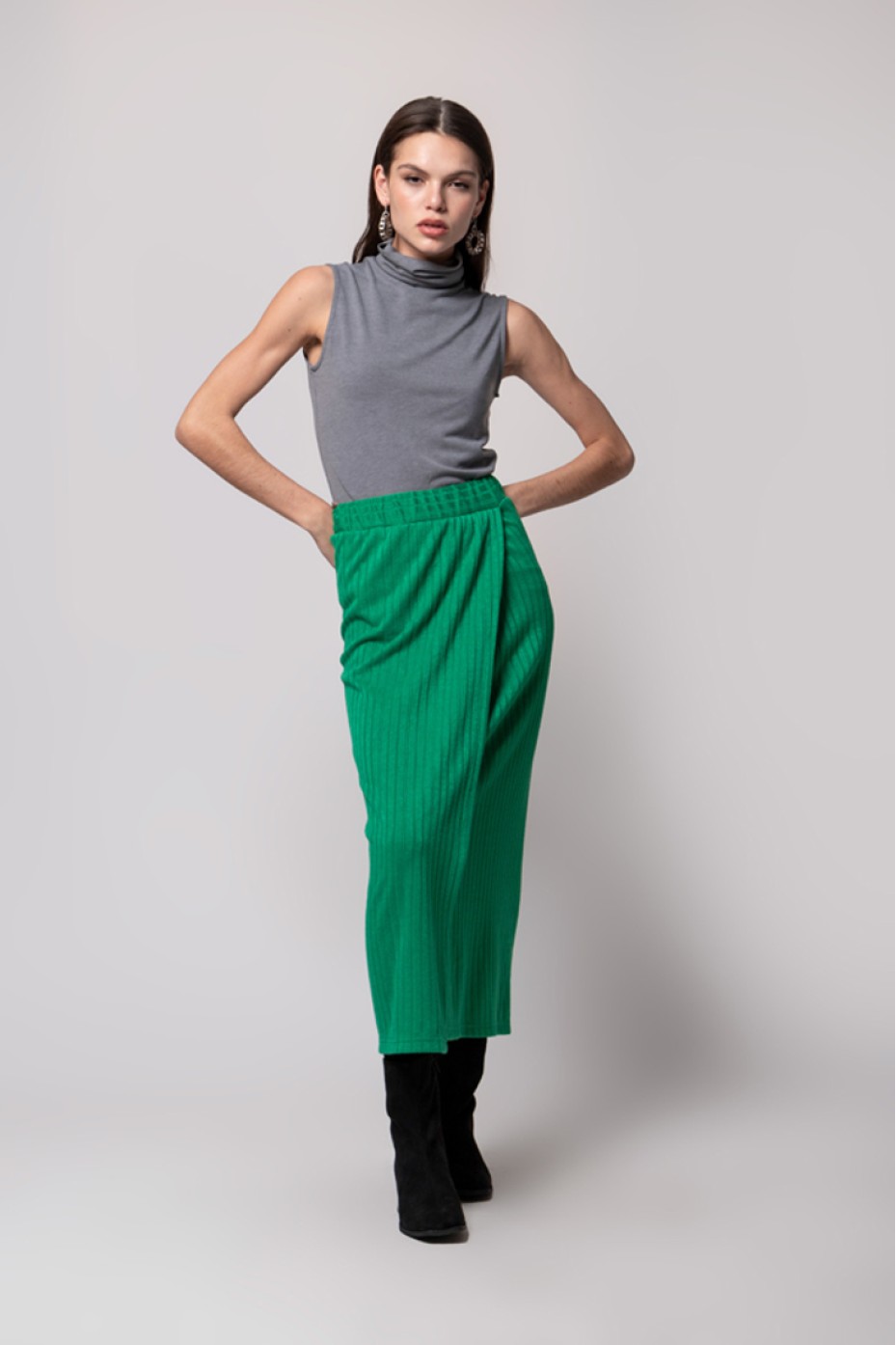 MIDI RIB SKIRT