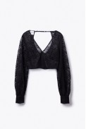 CROP TOP ΜΕ ΔΑΝΤΕΛΑ ZOE BLACK