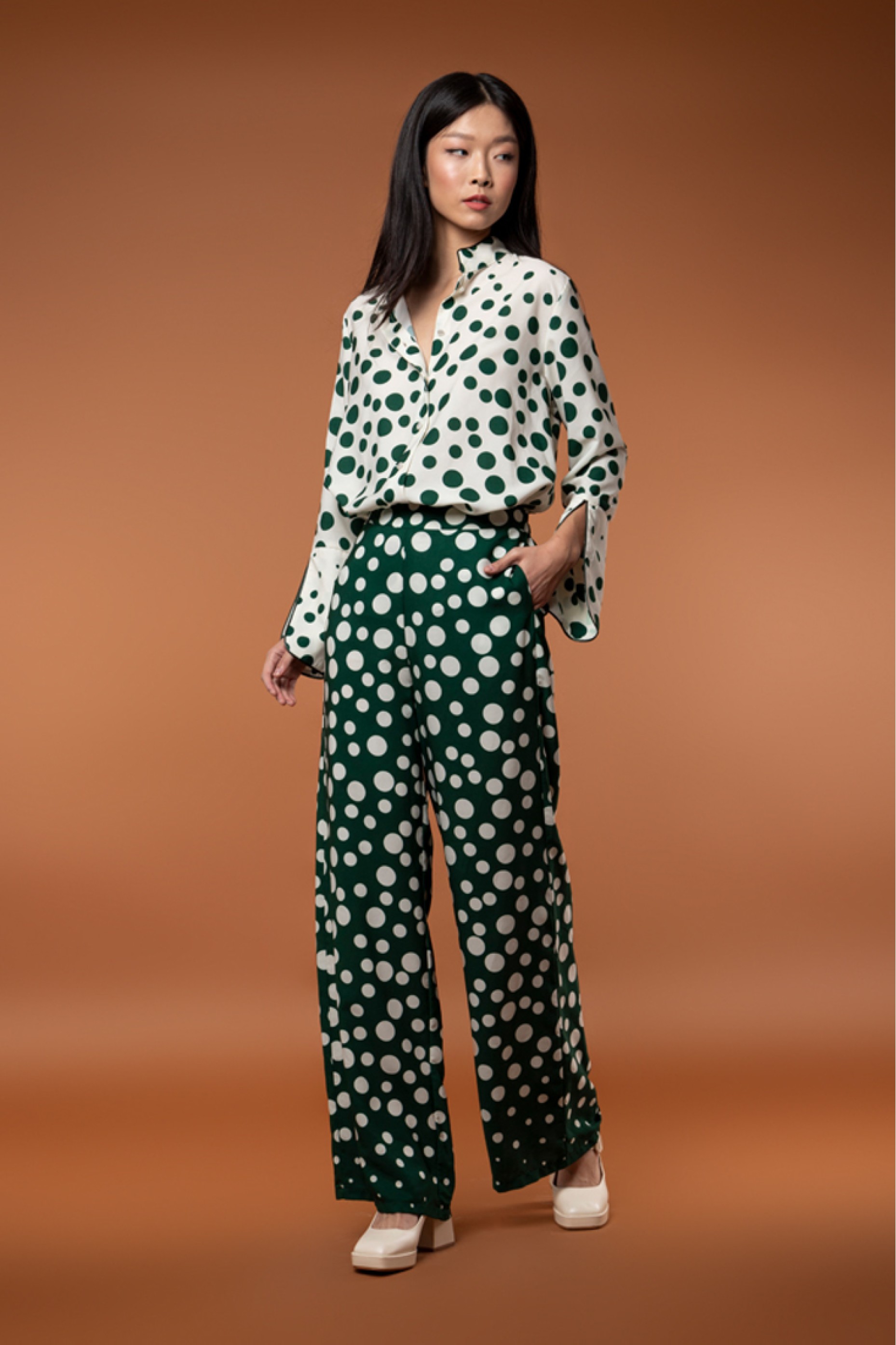 POLKA DOT TROUSERS ΖΟΕ BLACK | HELMI e-shop