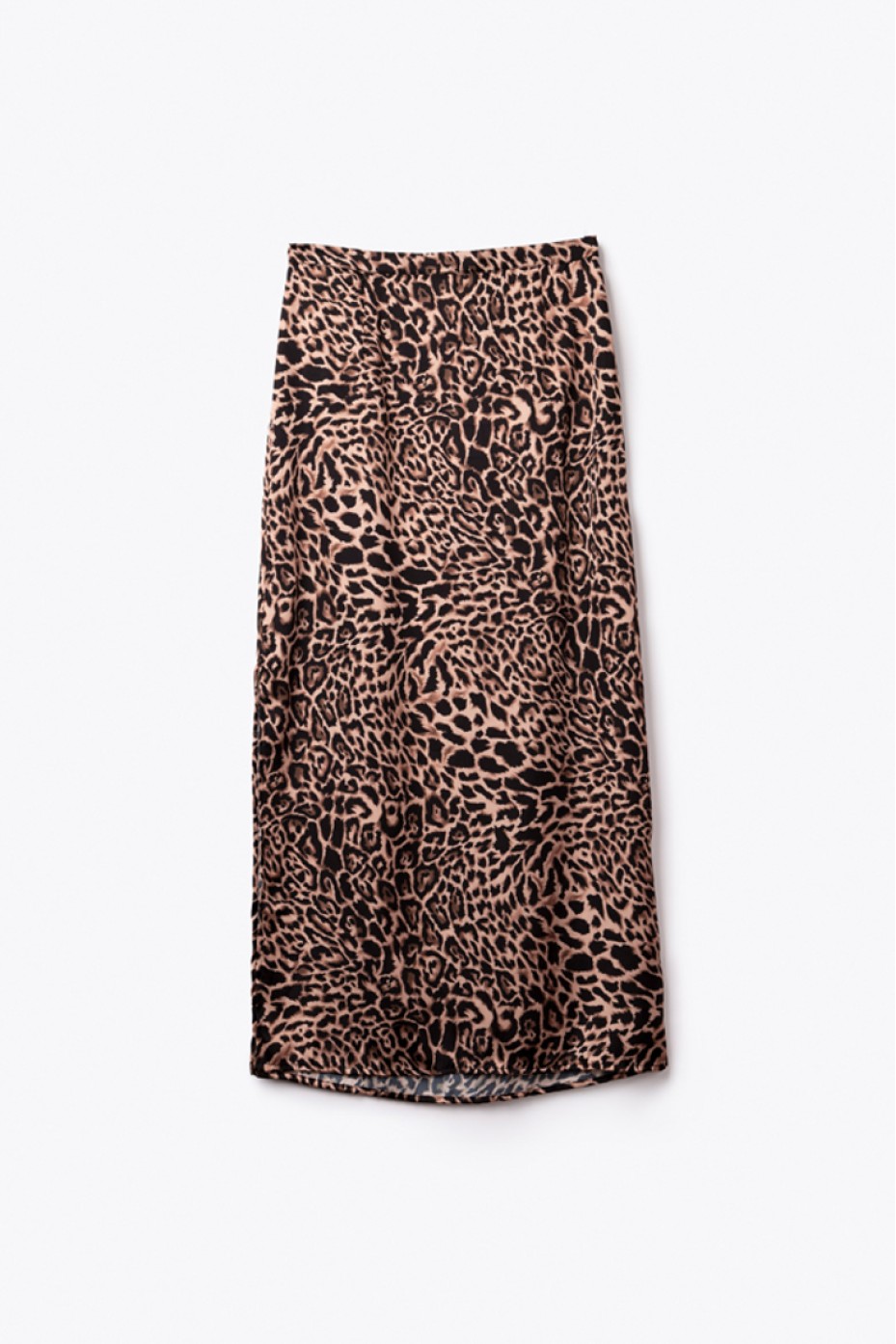 LEOPARD SKIRT WITH SPLIT ZOE BLACK