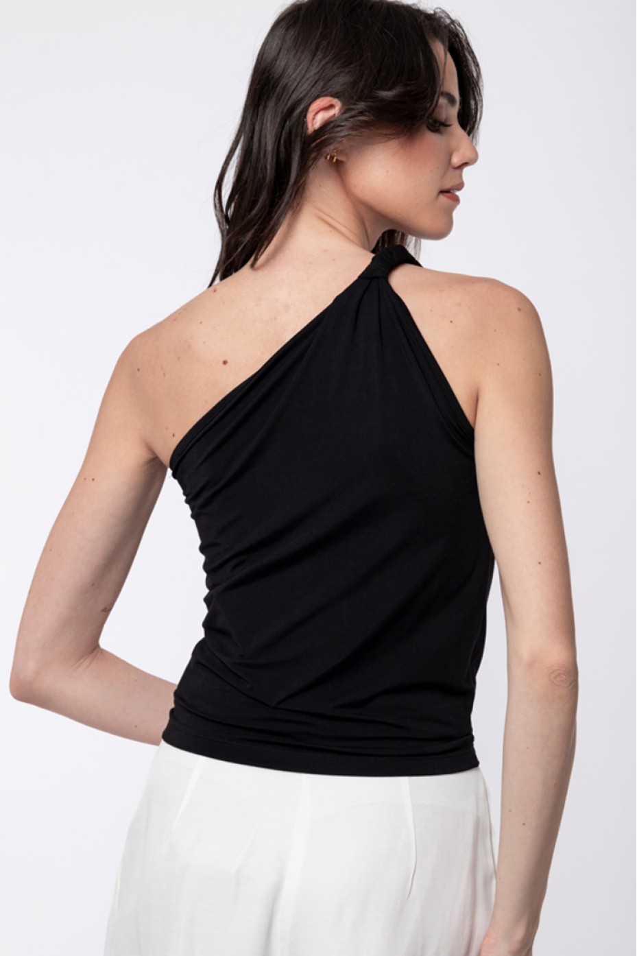 ONE SHOULDER TOP ZOE BLACK