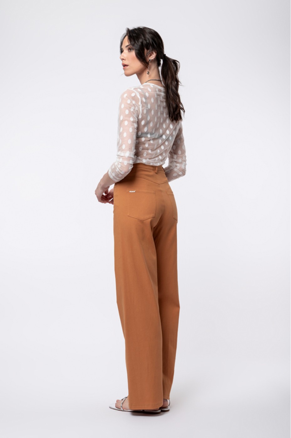 DARK ORANGE PANTS ZOE BLACK