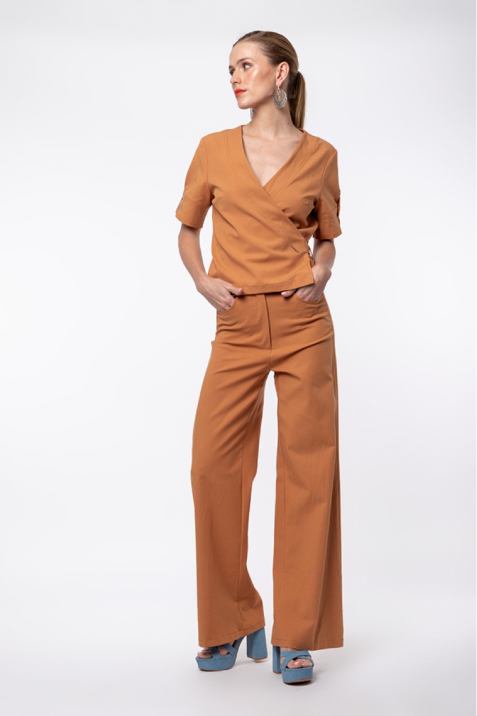 DARK ORANGE PANTS ZOE BLACK