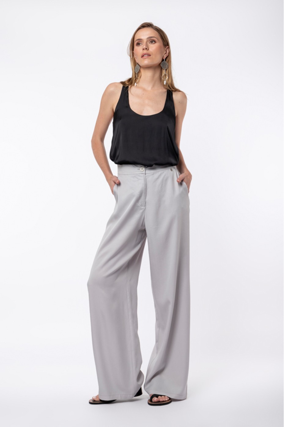 GREY PANTS ZOE BLACK