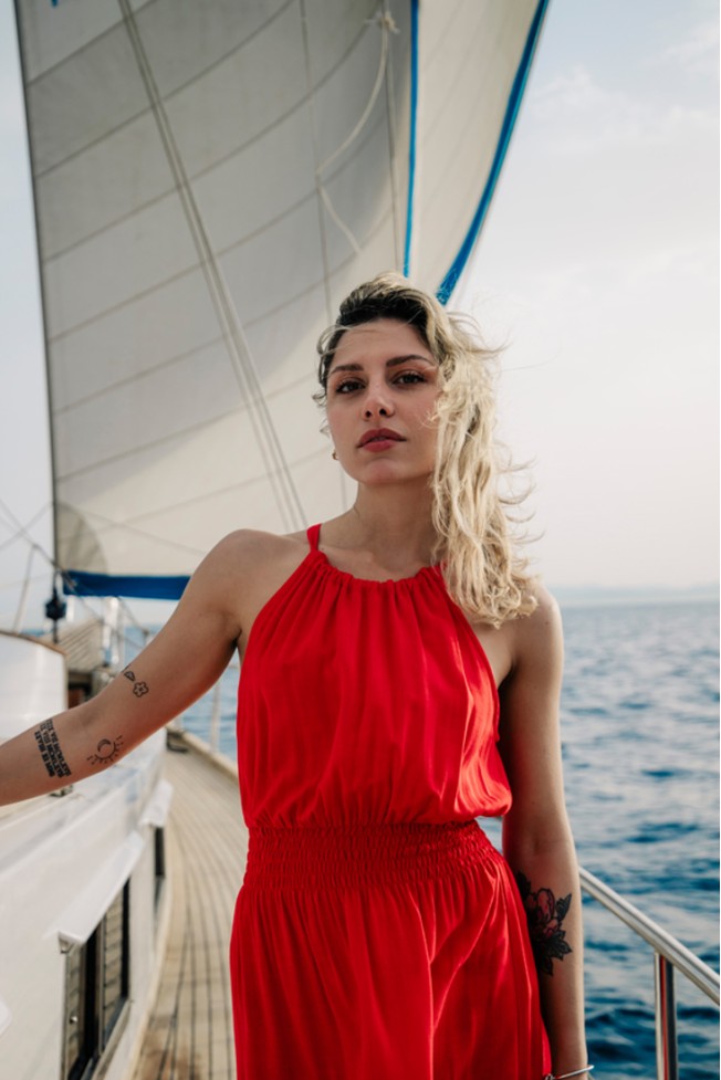 RED DRESS ZOE BLACK