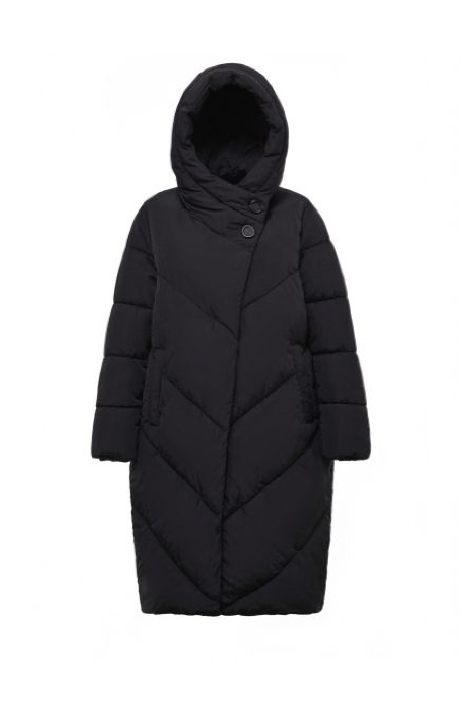 LONG PUFFER JACKET WITH BUTTONS