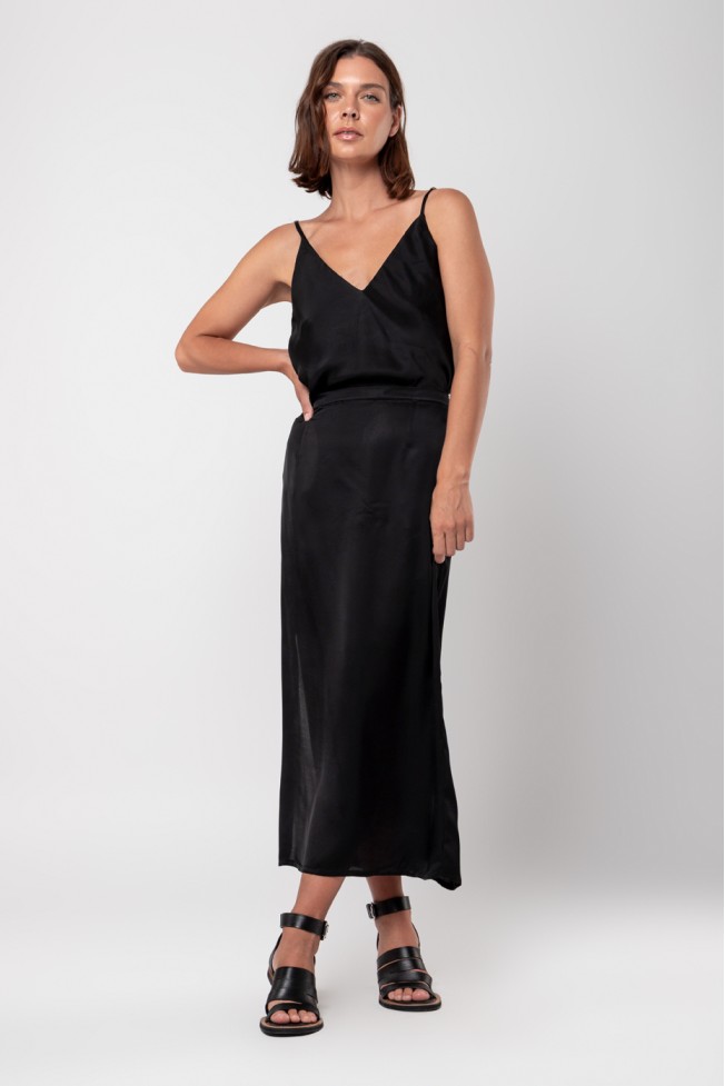 SATIN SKIRT ZOE BLACK