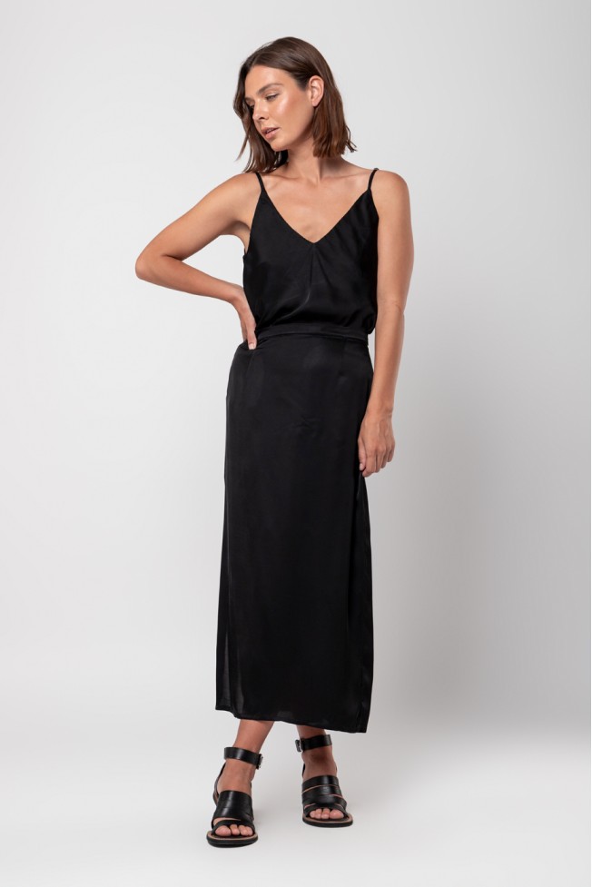 SATIN SKIRT ZOE BLACK