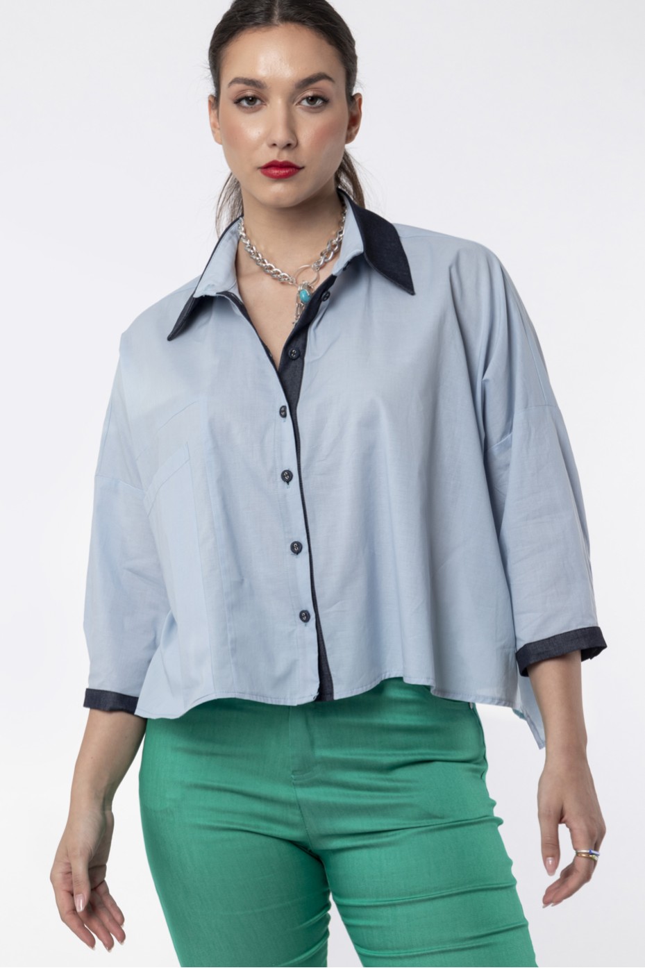 ΠΟΥΚΑΜΙΣΟ ΜΕ DENIM ΓΙΑΚΑ ZOE BLACK