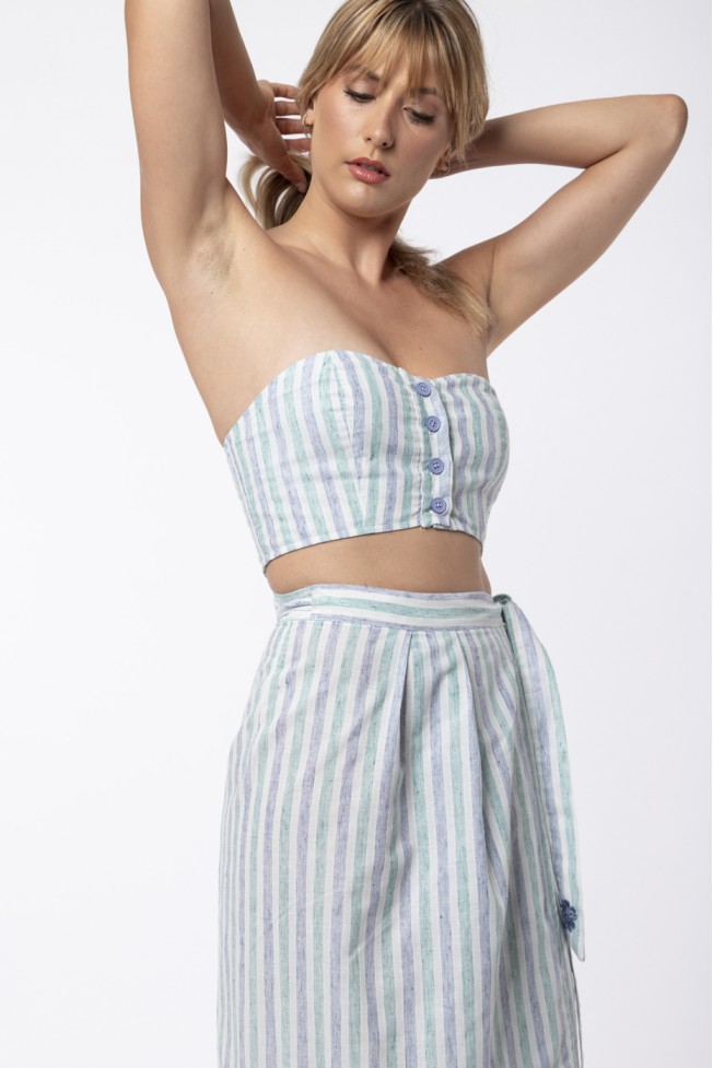 ΜΠΛΟΥΖΑ ΡΙΓΕ  STRAPLESS ZOE BLACK