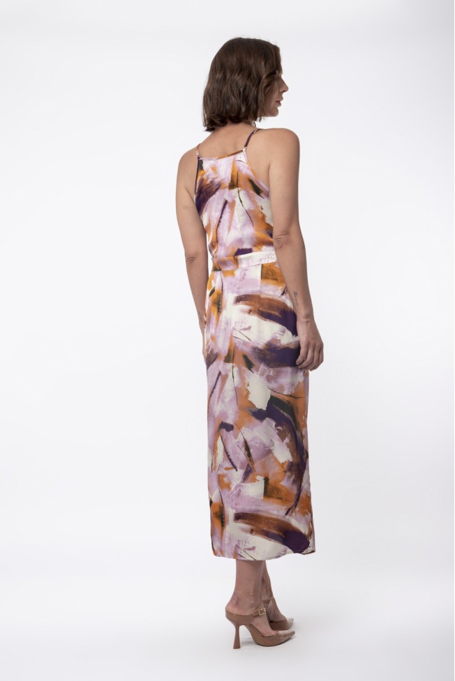 WRAP DRESS PRINTED ZOE BLACK