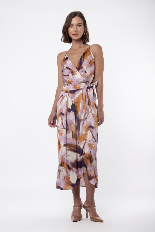 WRAP DRESS PRINTED ZOE BLACK
