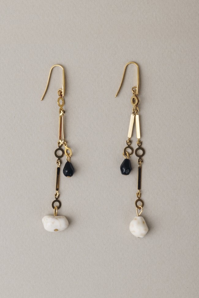 EARRINGS WITH HOWLITE STONES