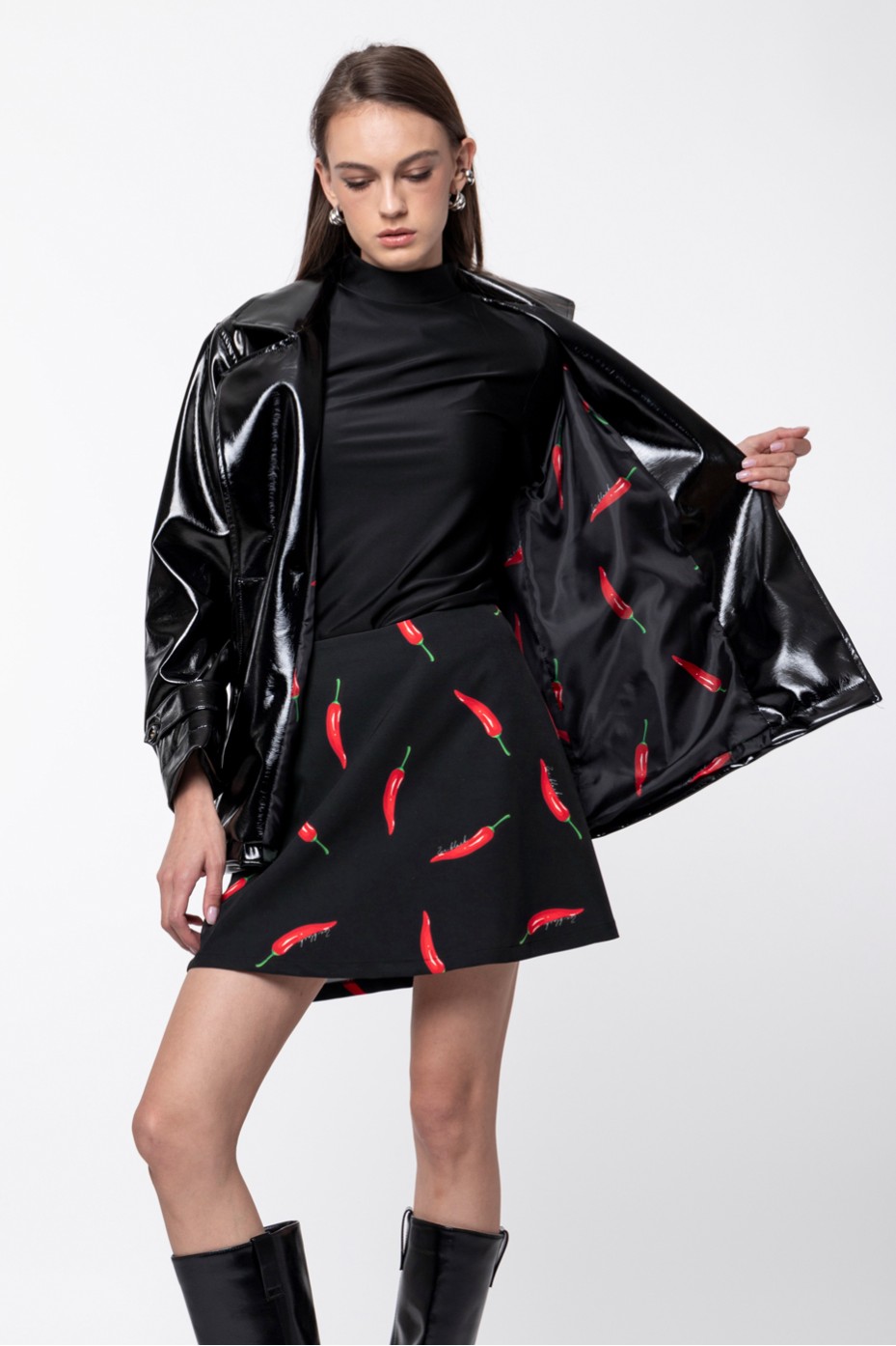 MINI SKIRT CHILI PEPPERS ZOE BLACK