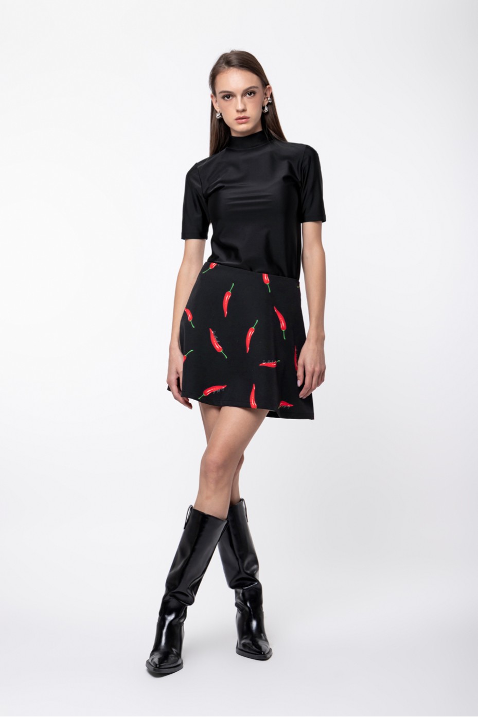 MINI SKIRT CHILI PEPPERS ZOE BLACK