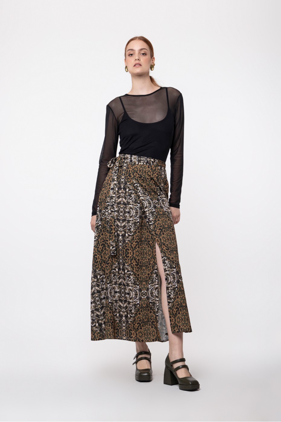 LONG WRAP SKIRT ANIMAL PRINT HELMI e shop