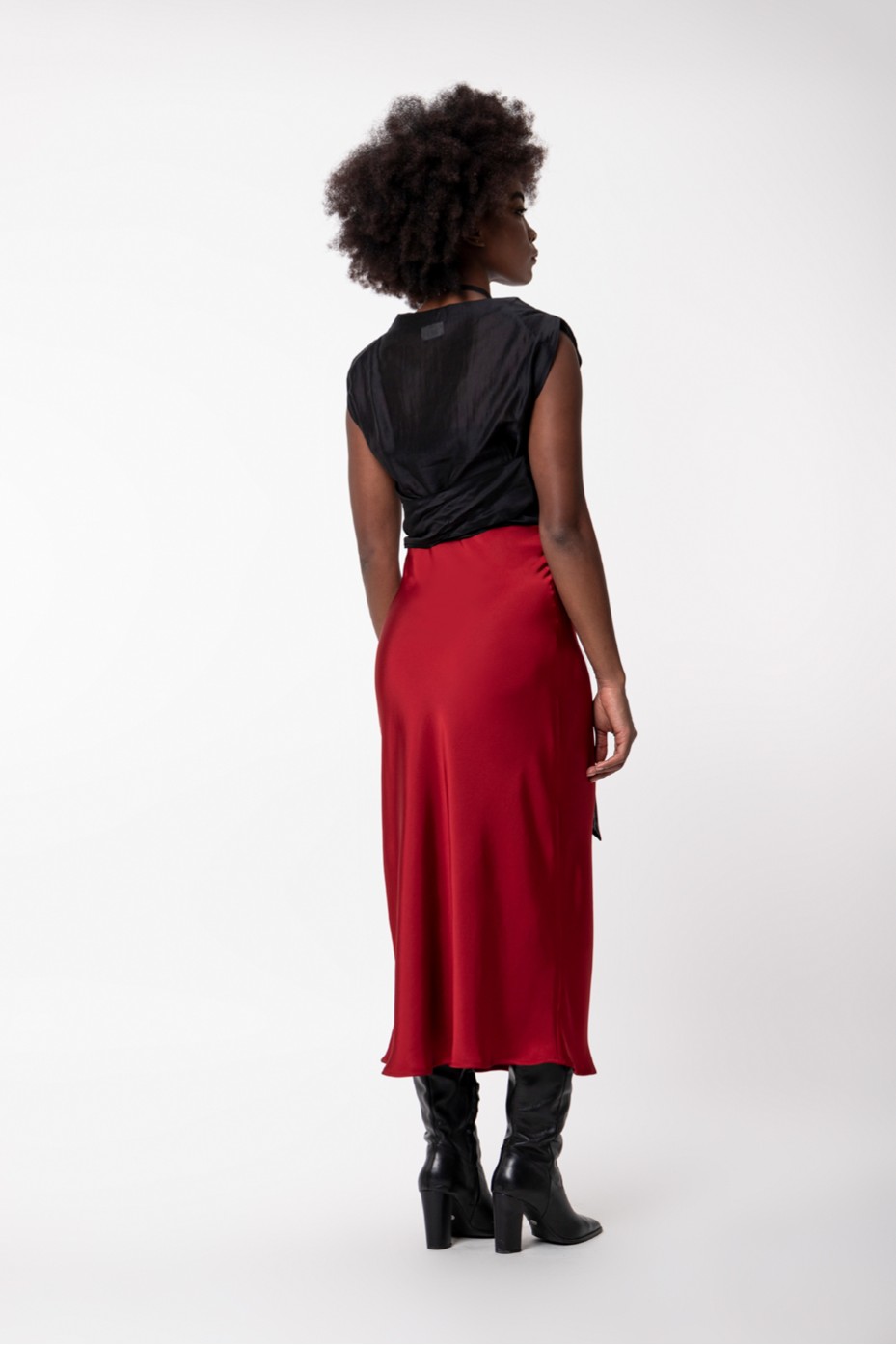 MIDI SATIN SKIRT