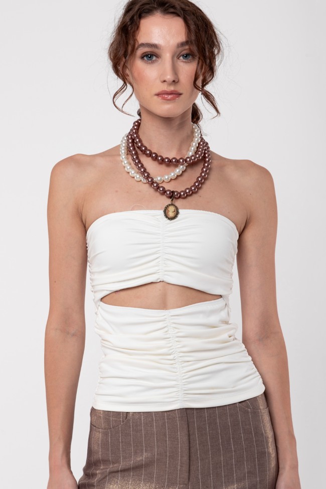 ΜΠΛΟΥΖΑ STRAPLESS CUT OUT