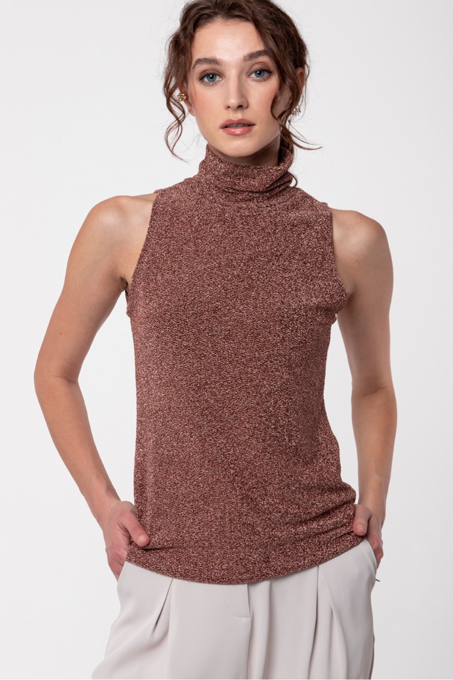 LUREX TURTLENECK TOP