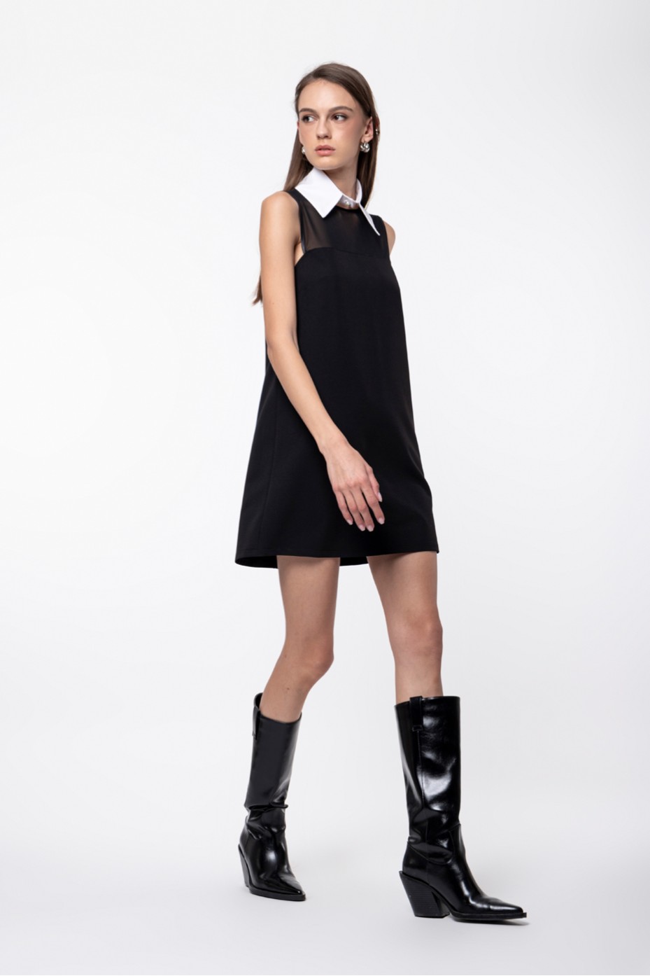 MINI DRESS WITH COLLAR ZOE BLACK