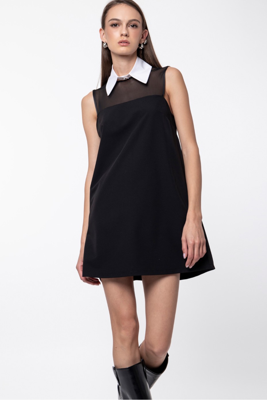 MINI DRESS WITH COLLAR ZOE BLACK