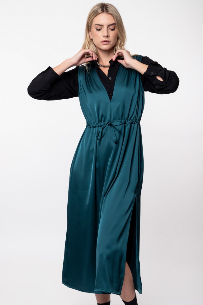 DRESS WITH V NECKLINE ZOE BLACK